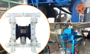 bơm màng khí nén cho máy ép bùn